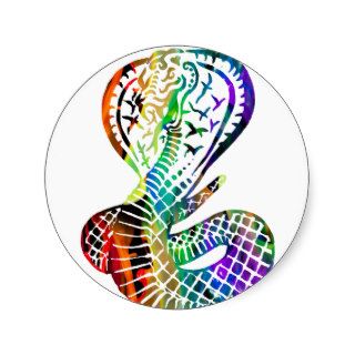 MULTICOLOR COBRA PRODUCTS ROUND STICKERS