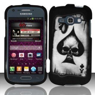 FOR SAMSUNG GALAXY RING M840 / PREVAIL 2 HARD PLASTIC PHONE CASE SPADE SKULL [In Casesity Retail Packaging] 