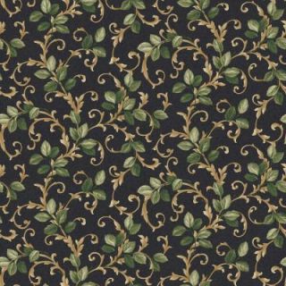 The Wallpaper Company 8 in. x 10 in. Black and Green Leaf Trail Wallpaper Sample WC1283197S