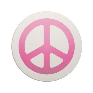 Pink Fade Peace Sign Coaster