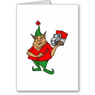 elf painting truck card
