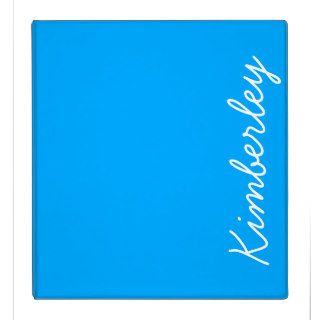 Bright Blue Neon Monogram Trendy Fashion Colors Binder