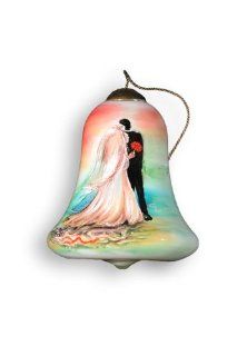 3" Ne'Qwa "Wedding Couple" Hand Painted Blown Glass Christmas Ornament #532   Decorative Hanging Ornaments
