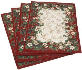 Kemp & Beatley Splendor Holiday 13 by 19 Inch of Placemats, Red, 4 Pack   Place Mats
