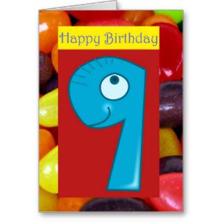Happy ninth birthday 9th birthday turning nine 9 greeting cards