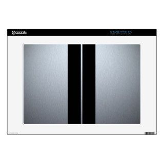 Silver & Black Racing Car Stripes Decal For 15" Laptop