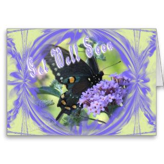 A Butterfly GetWellWish can change inside words Greeting Cards