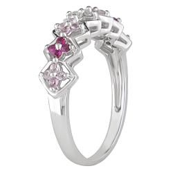 Miadora 10k Gold Created Ruby, Pink Sapphire and Diamond Ring Miadora Gemstone Rings