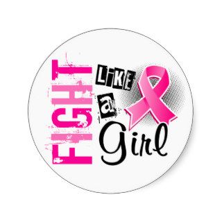 Fight Like A Girl Breast Cancer 36.8 Stickers