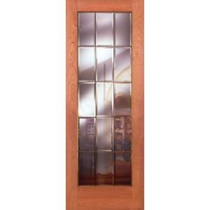 Feather River Doors 15 Lite Clear Bevel Brass Woodgrain 1 Lite Unfinished Cherry Interior Door Slab CM15013068B375