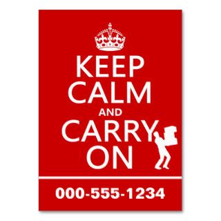 Keep Calm and Carry On (any background color) Business Card