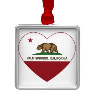 california flag palm springs heart christmas ornament