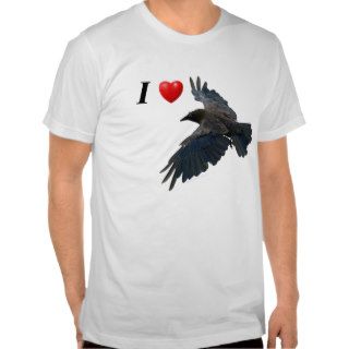 I Heart Ravens Flying Raven T Shirt