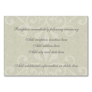 Gray Scroll Reception Card Business Card Templates