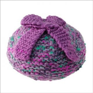 Ophelie Large Bow Beret. Purple, one size.