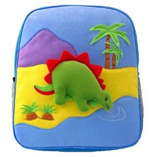 Little Boys Blue Dinosaur Canvas Felt Backpack Tote Kreative Kids Clothing