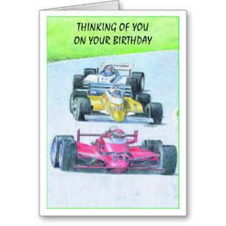 A Happy Birthday Card Racing Cars