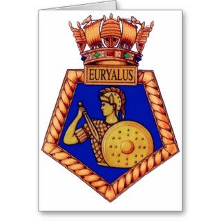 Badge of HMS Euralyus, Former British Naval vessel Greeting Cards