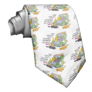 Just One Cat Short Of Being A Crazy Cat Lady Custom Tie