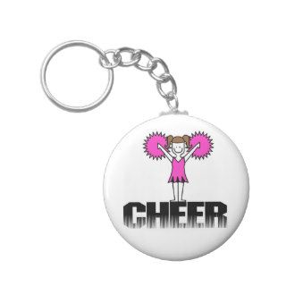 Pink Cheerleading T shirts and Gifts Key Chain