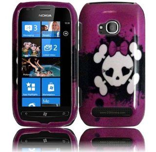 Nokia Lumia 710 Phone Case Accessory Cute Delicate Pretty Pinky Skull Hard Snap On Cover with Free Gift Aplus Pouch Cell Phones & Accessories