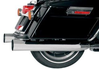 Bassani Manufacturing 4in. Slip On Mufflers with 2in. Standard Baffles   Straight Cut   Chrome , Color Chrome FLH 521 Automotive