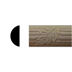 House of Fara 3/8 in. x 7/8 in. x 8 ft. Hardwood Emboss Cane Leaf Moulding 551