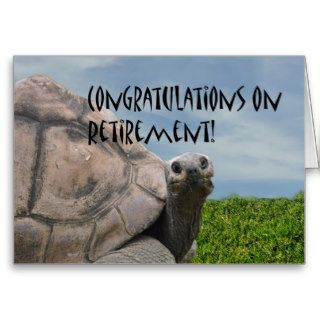 Funny Humorous Giant Sea Turtle Retirement Greeting Cards