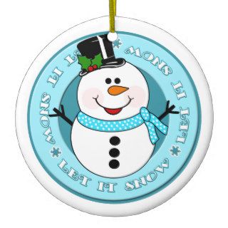 Let It Snow Christmas Snowman Ornament