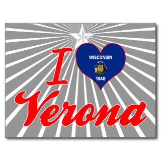 I Love Verona, Wisconsin Postcard