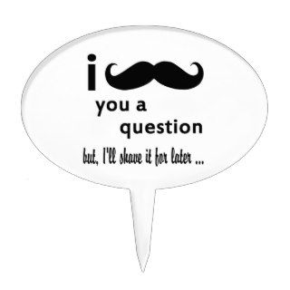 Mustache You a Question Cake Toppers