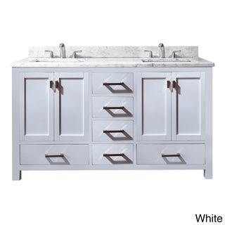 Avanity Modero 60 inch Double Vanity in White Finish with Dual Sinks and Top Bath Vanities