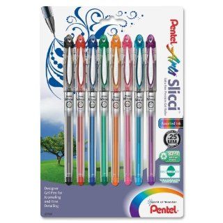 Wholesale CASE of 10   Pentel Arts Slicci Gel Pens Gel Pens, .25mm Tip, 8/PK, Assorted  Rollerball Pens 