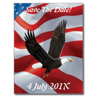 Flag & Eagle Save the Date Postcard