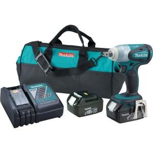 Makita 18 Volt LXT Lithium Ion Cordless 1/2 in. Impact Wrench Kit BTW251