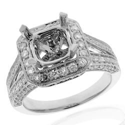 14k White Gold 3/4ct TDW Diamond Round Engagement Ring (G H, SI 1/SI 2) Moise Engagement Rings