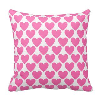 Simple Pretty Pink Polka Heart Wallpaper Pattern Pillow