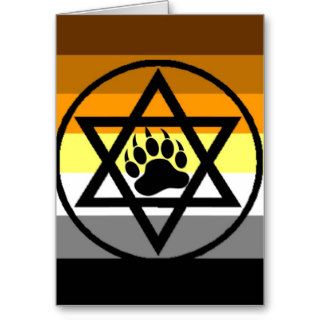 Jewish Bear Pride Flag Card