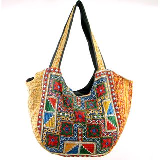 Handmade Embroidered Vintage Material Banjara Lined Hobo Bag (India) Shoulder Bags