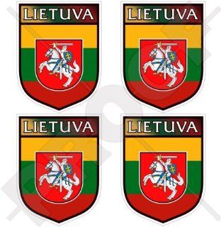 LITHUANIA Lithuanian Shield LIETUVA 50mm (2") Vinyl Bumper Helmet Stickers, Decals x4 
