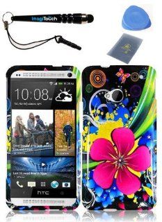 IMAGITOUCH(TM) 4 Item Combo For HTC One M7(AT & T, T Mobile, Sprint) Snap On Hard Shell Case Cover Phone Protector Faceplate   Eternal Flower (Stylus Pen, ESD Shield Bag, Pry Tool, Phone Cover) Cell Phones & Accessories