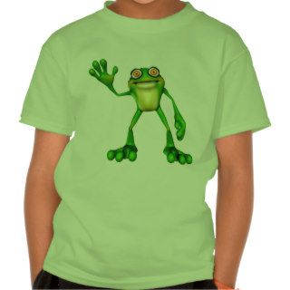Froggie the Cute Cartoon Waving Frog Tee Shirts