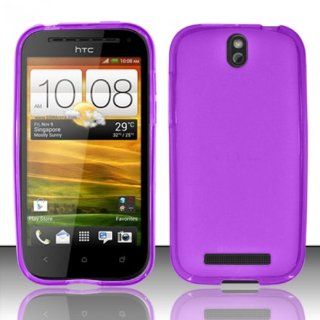 For HTC One SV C525 (Cricket/Boost) TPU Cover Case   Purple TPU Cell Phones & Accessories