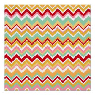 Aztec Andes Tribal Mountains Chevron Fiesta ZigZag Posters