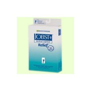 Jobst Relief Thigh High With Silicone Band 15 20mmHg Closed Toe, S, Beige