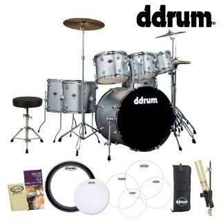 ddrum D2 7 Piece Complete Drum Set with Throne, Cymbals, Stick Depot, Drum Heads, Survival Guide, Drumsticks and Cloth Musical Instruments