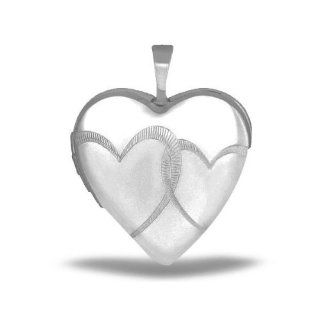 Sterling Silver "Interlocking Hearts" Heart Locket 3/4 Inch X 3/4 Inch Jewelry