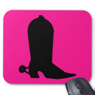 Cowboy Boot Silhouette Mouse Pads