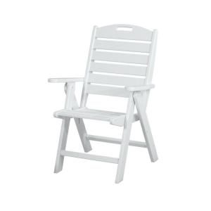POLYWOOD Nautical White Highback Patio Chair NCH38WH