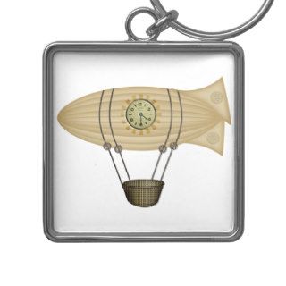 steampunk zeppelin airship key chain
